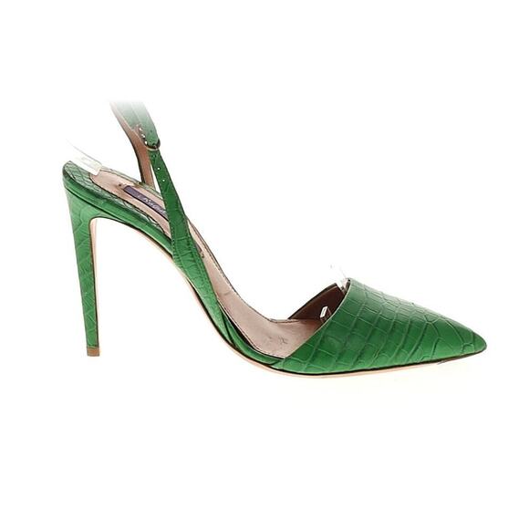 Ralph Lauren Collection Purple Label Alligator Heels D'orsay Pumps 8 Green Point - Picture 1 of 9